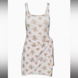 Aritzia Wilfred Baby Pink Saturn Mini Wrap Dress